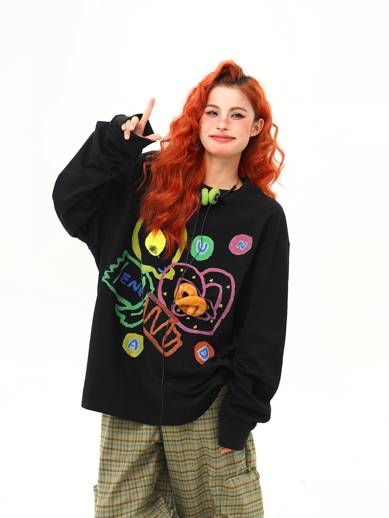 Casual Striped Hoodie for Women Vintage Loose Fall Couple Pullover Top