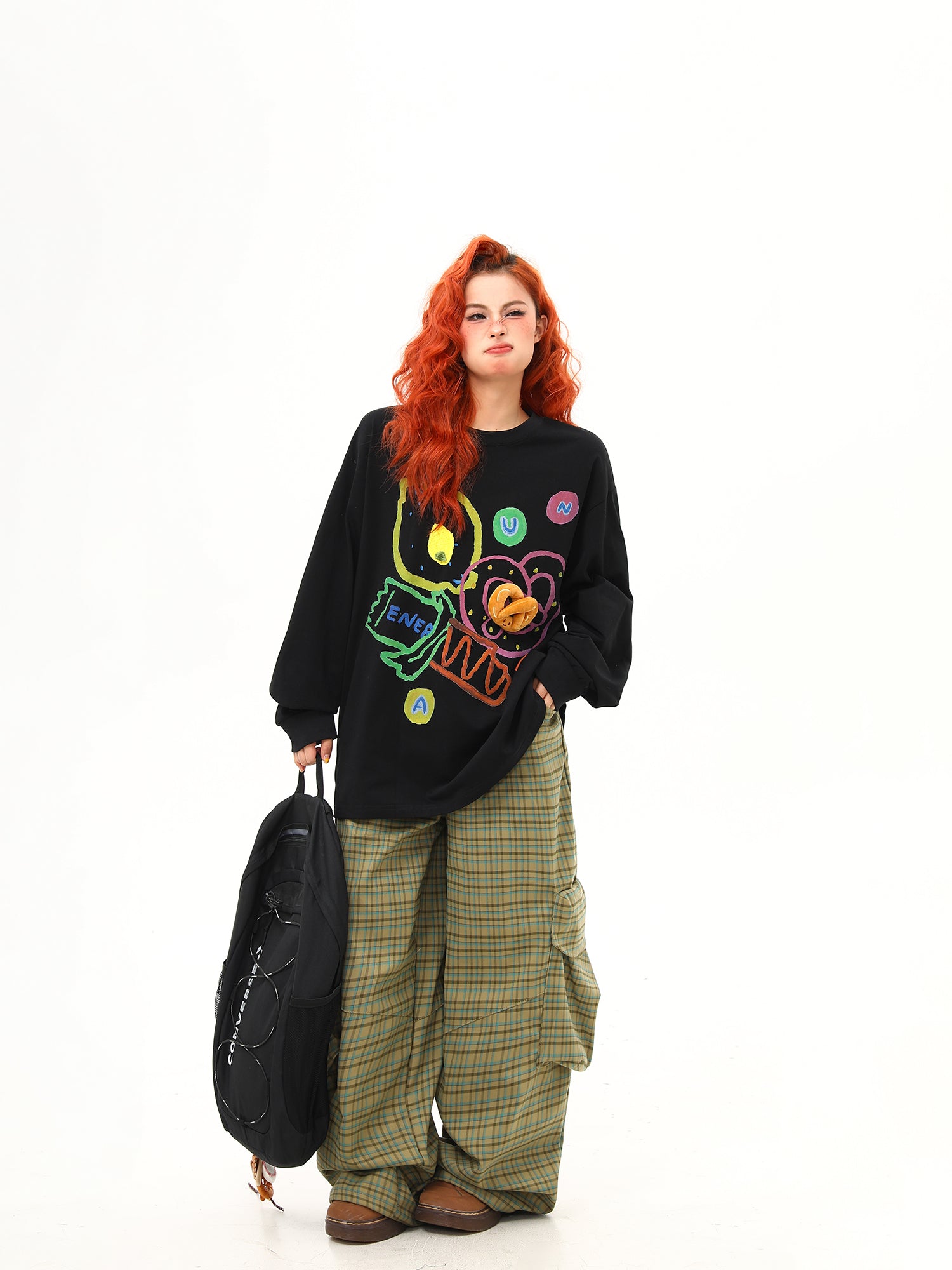 Casual Striped Hoodie for Women Vintage Loose Fall Couple Pullover Top