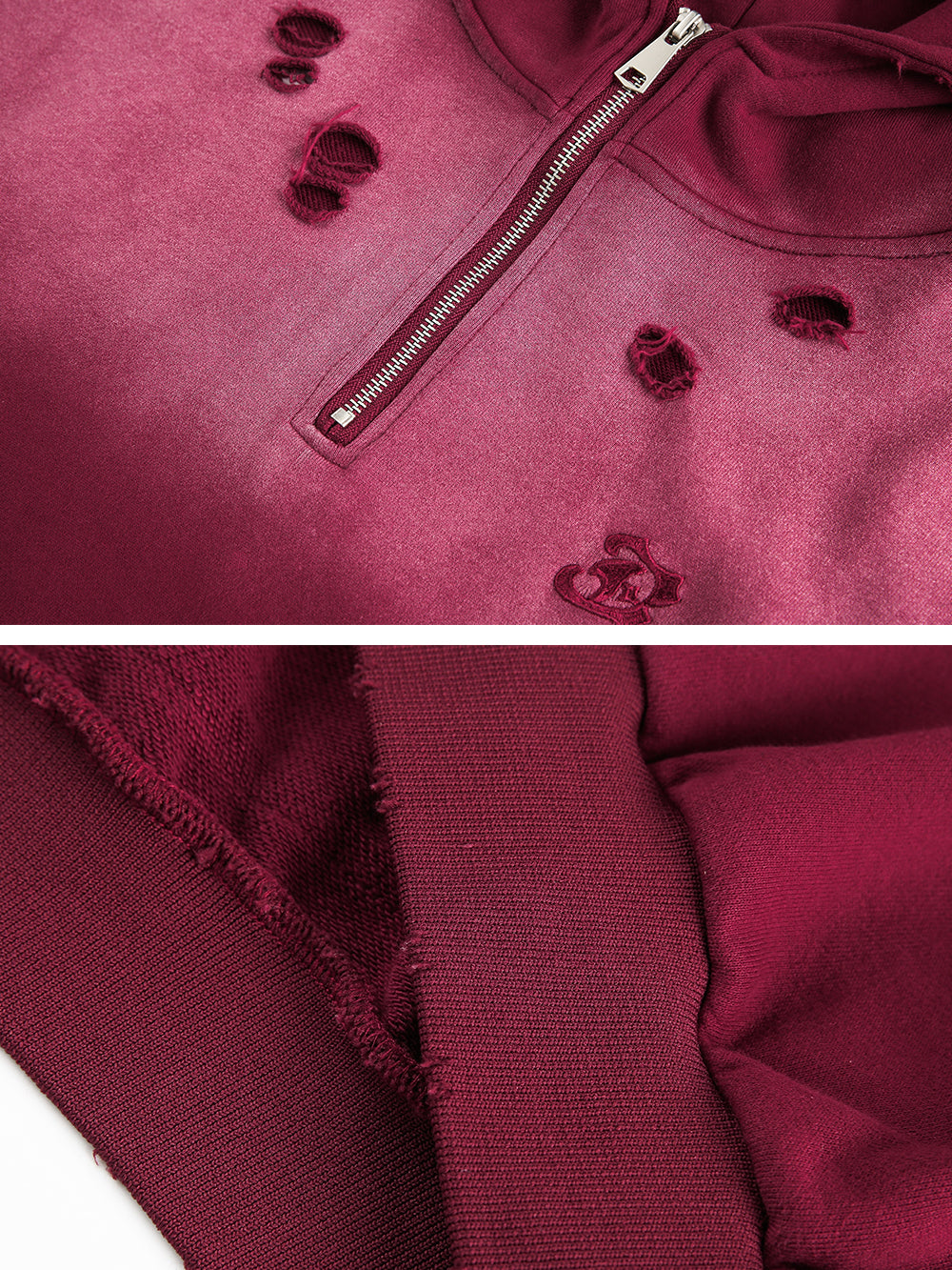 Retro Washed Half Zip Hoodie for Women Tie Dye Loose Street Style