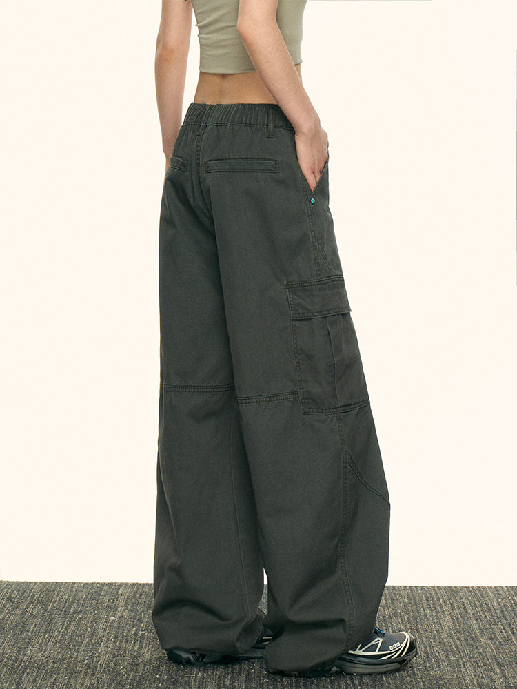 Loose Fit High Street Denim Pants for Women Wide Leg Casual Cargo Style